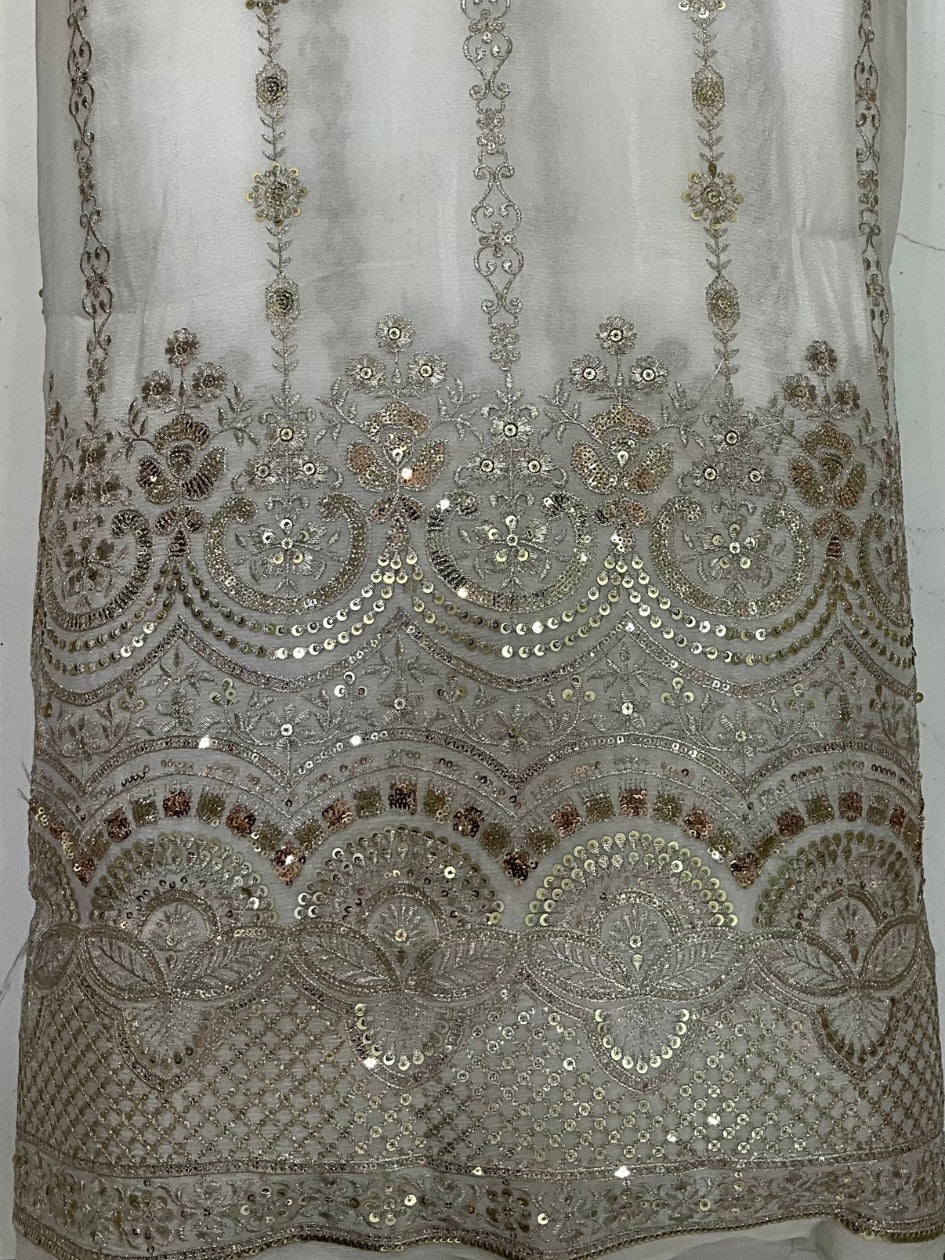 Chinon Zari Embroidery Fabric