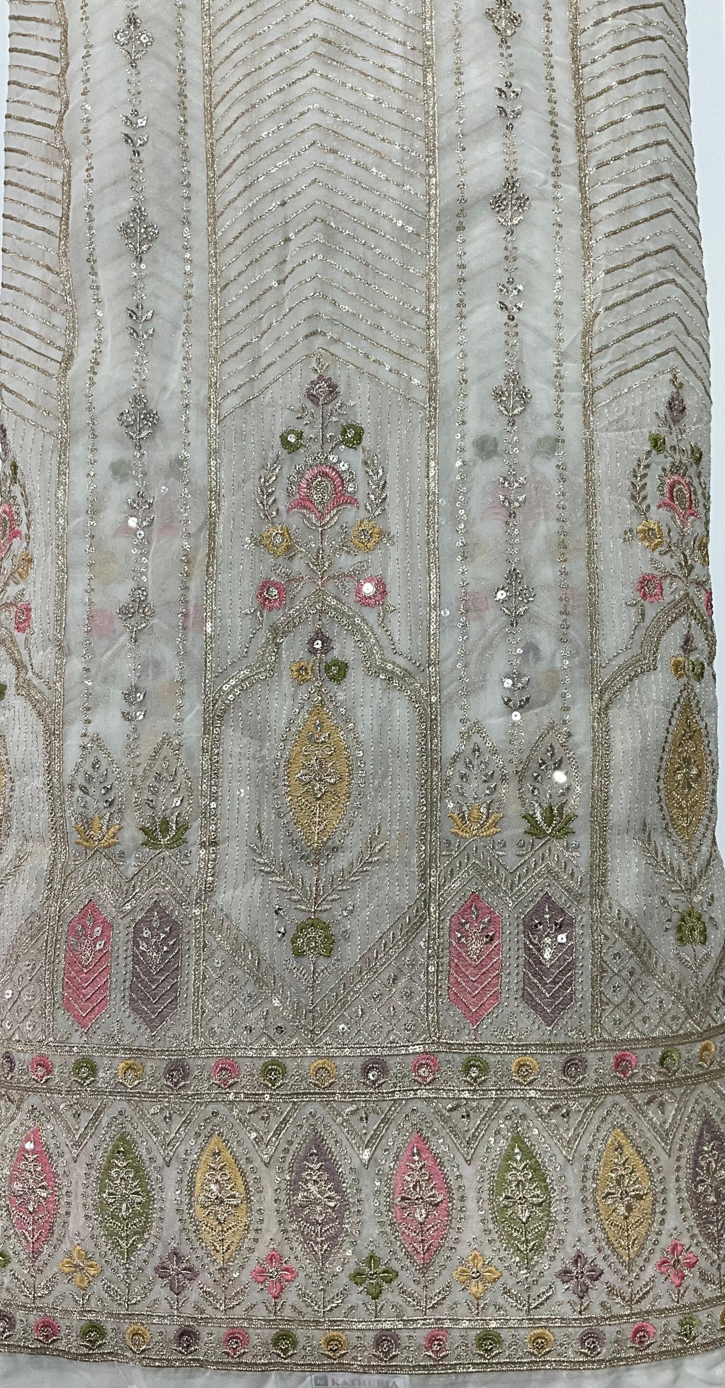 Georgette Border Embroidery
