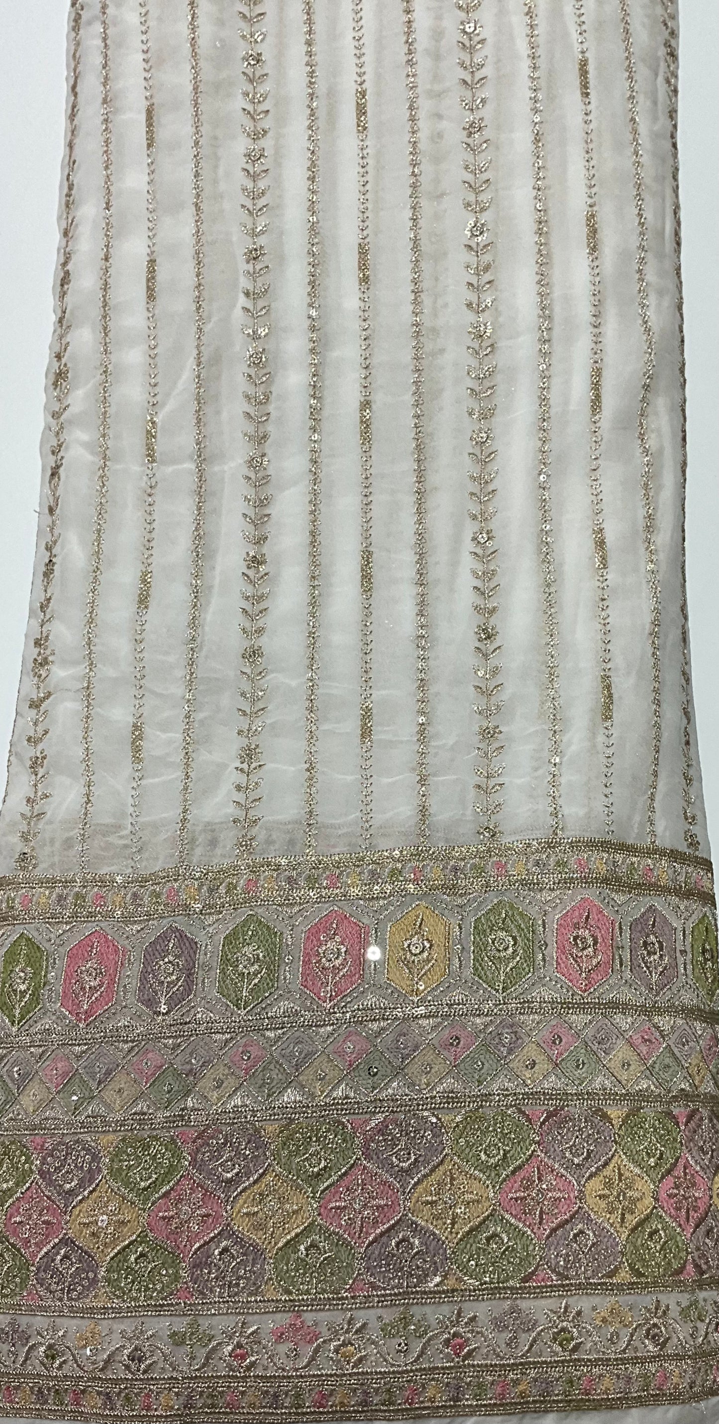Georgette Border Embroidery